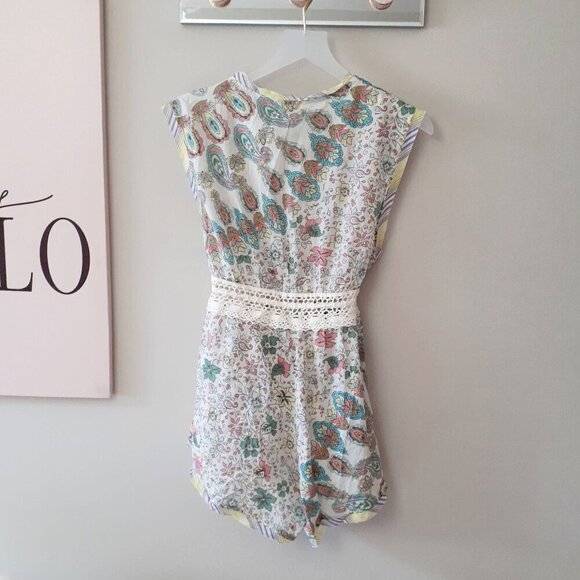 NWT Free People Watching Waves printed cotton macrame detail romper, XS - Picture 12 of 14